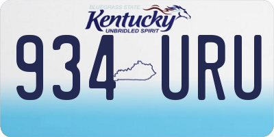 KY license plate 934URU
