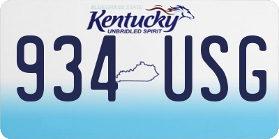 KY license plate 934USG