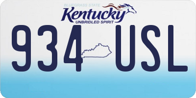 KY license plate 934USL