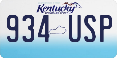 KY license plate 934USP