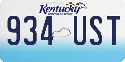 KY license plate 934UST