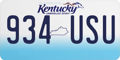 KY license plate 934USU