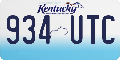 KY license plate 934UTC