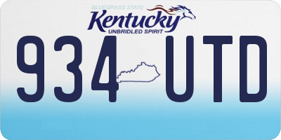 KY license plate 934UTD