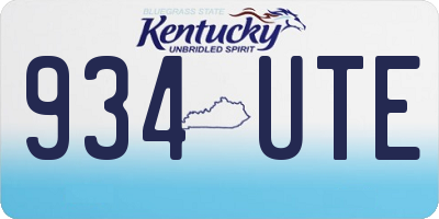 KY license plate 934UTE