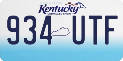 KY license plate 934UTF