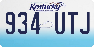 KY license plate 934UTJ