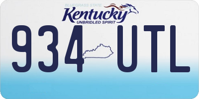 KY license plate 934UTL