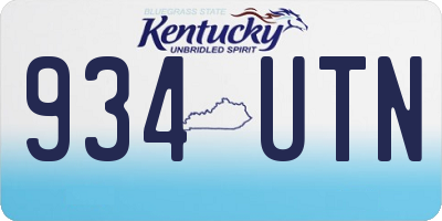 KY license plate 934UTN