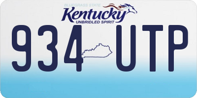KY license plate 934UTP