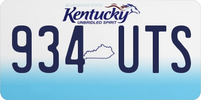 KY license plate 934UTS