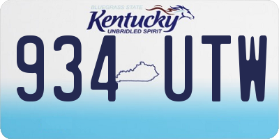 KY license plate 934UTW
