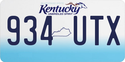 KY license plate 934UTX