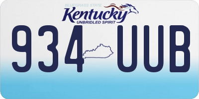 KY license plate 934UUB