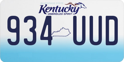 KY license plate 934UUD