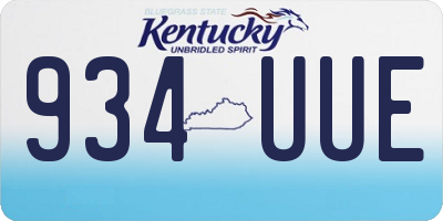 KY license plate 934UUE