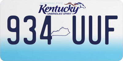KY license plate 934UUF