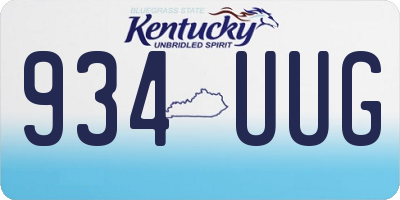 KY license plate 934UUG