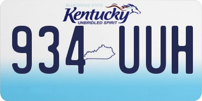 KY license plate 934UUH