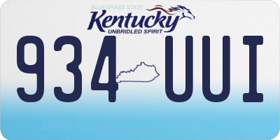 KY license plate 934UUI