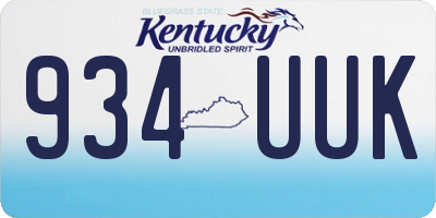 KY license plate 934UUK