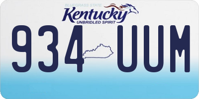 KY license plate 934UUM