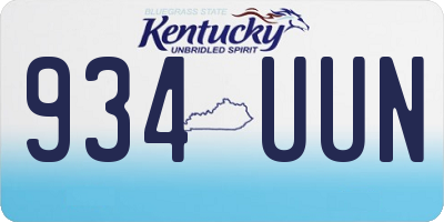 KY license plate 934UUN