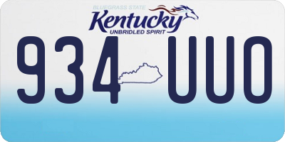 KY license plate 934UUO
