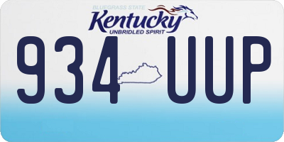 KY license plate 934UUP