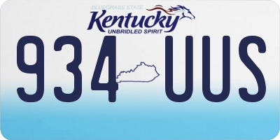 KY license plate 934UUS