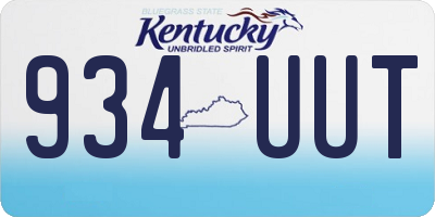 KY license plate 934UUT