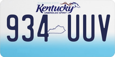 KY license plate 934UUV
