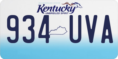 KY license plate 934UVA