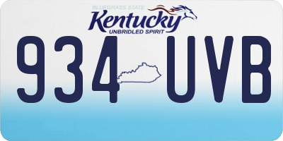 KY license plate 934UVB
