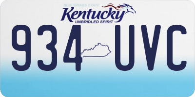 KY license plate 934UVC