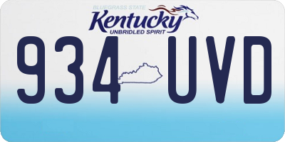 KY license plate 934UVD