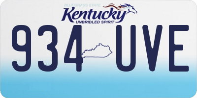 KY license plate 934UVE