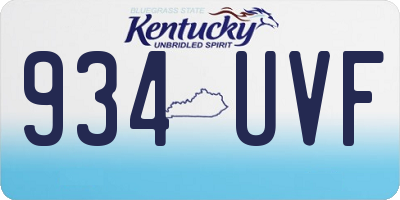 KY license plate 934UVF