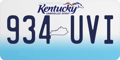 KY license plate 934UVI