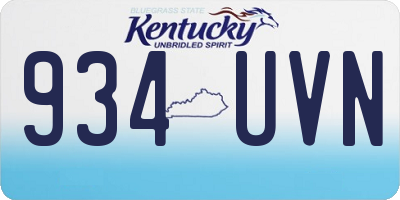 KY license plate 934UVN
