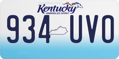 KY license plate 934UVO