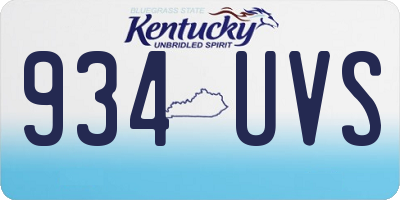 KY license plate 934UVS