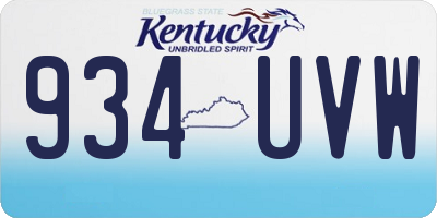 KY license plate 934UVW