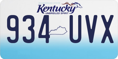 KY license plate 934UVX