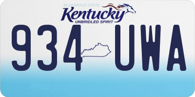 KY license plate 934UWA