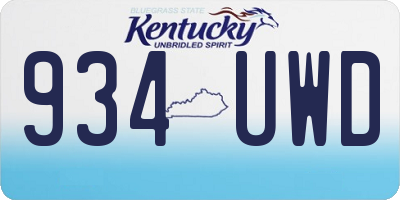 KY license plate 934UWD