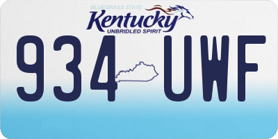KY license plate 934UWF