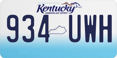 KY license plate 934UWH