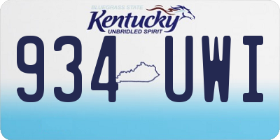 KY license plate 934UWI