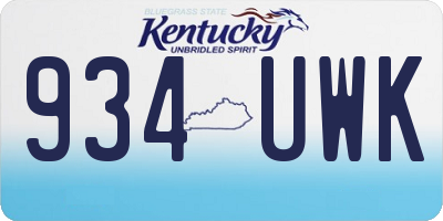 KY license plate 934UWK